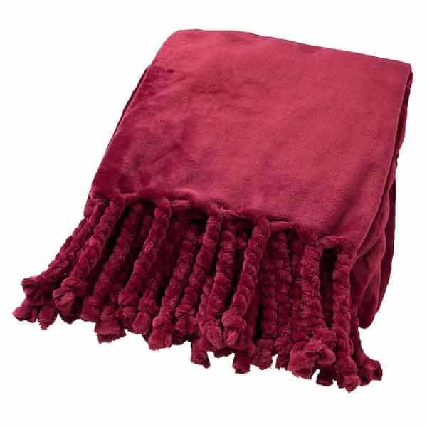 Plaid Florijn red plum 200x150cm zijkant