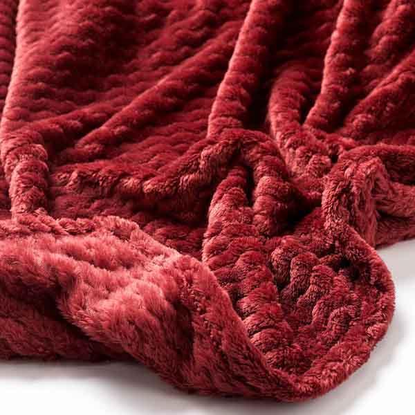 Plaid Mara merlot 200x150cm detail