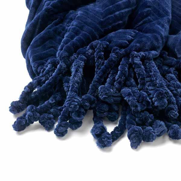 Plaid Ziggy insignia blue 180x140cm fringes