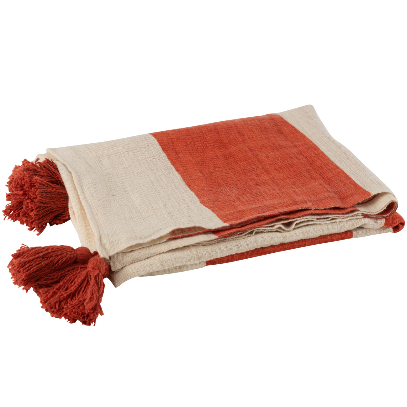 Plaid Strand Groeven Katoen koraal 185x135cm