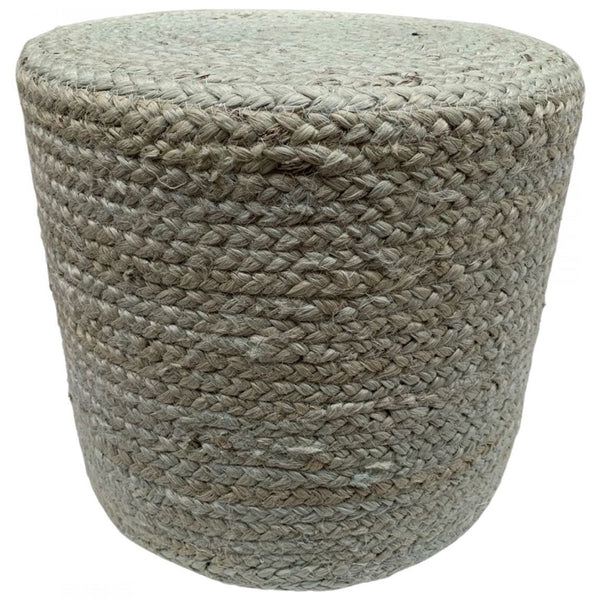Poef Jute pale aqua 40x40x35cm