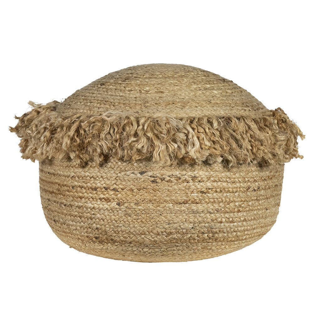 Poef Jute rafels 50x50x35cm