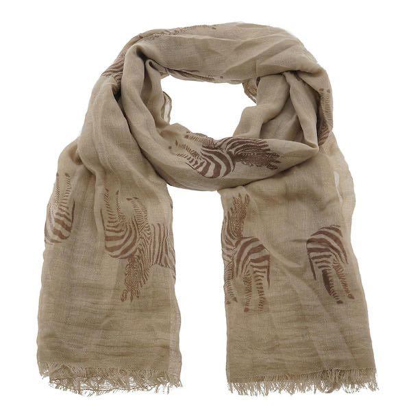 Sjaal Zebra beige 180x70cm