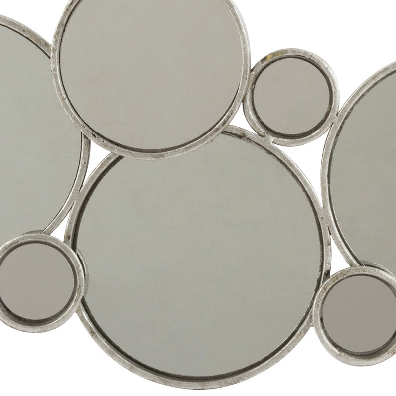 Spiegel 6-ronden Metaal zilver 57x33cm
