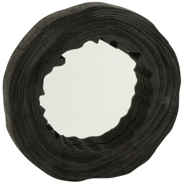 Spiegel Onregelmatig Paulownia Hout zwart L 42x42x5cm