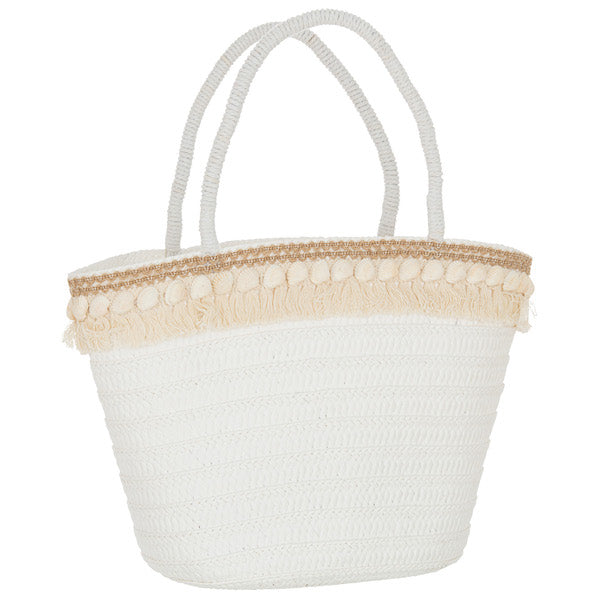 Strandtas Schelp wit 48x41x48cm
