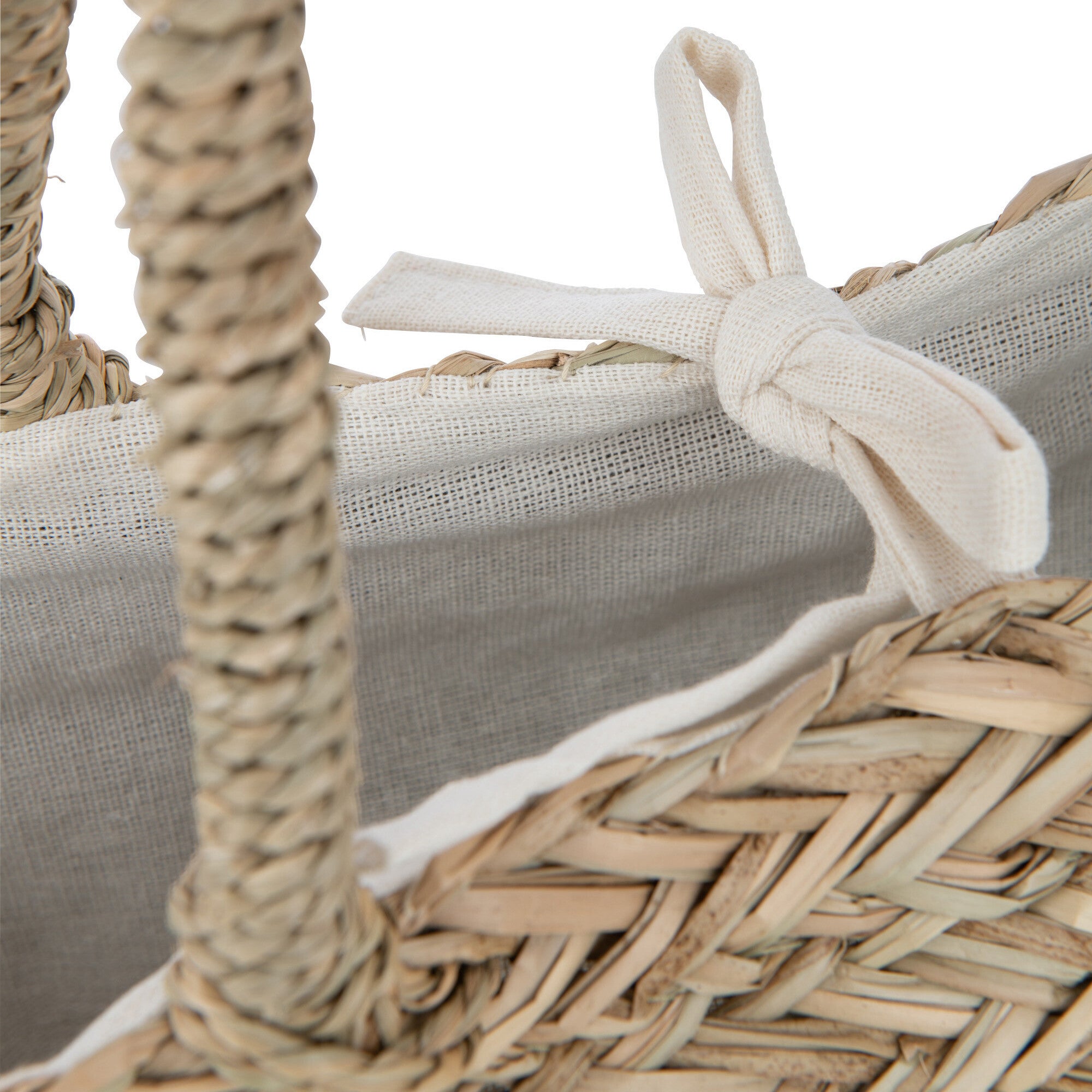Strandtas Kant Bloem Kwast Jute 50x19x52cm