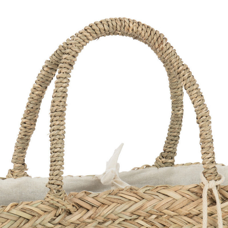 Strandtas Kant Bloem Kwast Jute 50x19x52cm