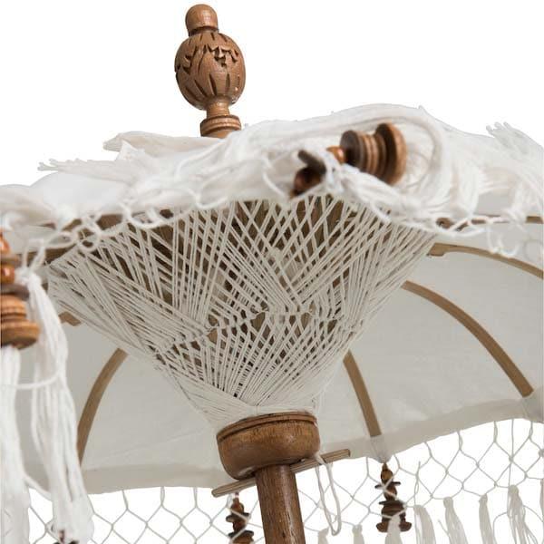 Tafelparasol op voet Kwast wit-bruin 50x50x91cm binnenwerk