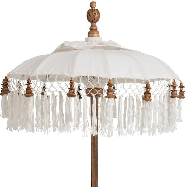 Tafelparasol op voet Kwast wit-bruin 50x50x91cm details