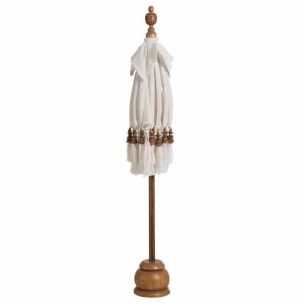 Tafelparasol op voet Kwast wit-bruin 50x50x91cm ingeklapt