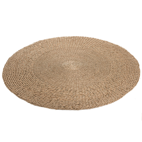 Tapijt Gevlochten Zeegras naturel rond 120x120cm