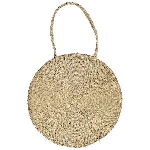 Tas Ibiza Zeegras rond naturel 40x40x4cm