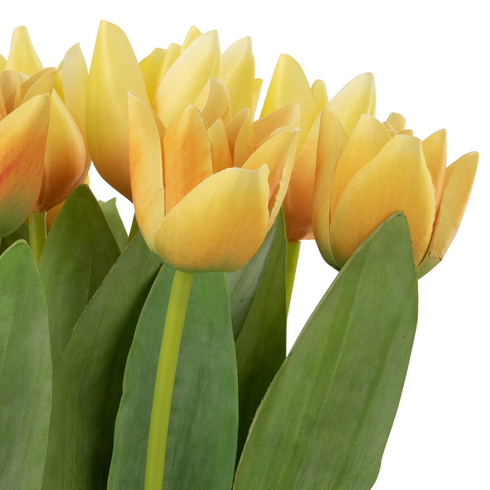 Tulpen in Vaas Kunst geel ovaal 19x12x38cm