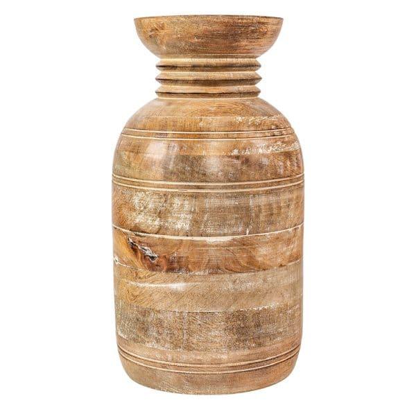 Vaas Mango Hout 20x20x38cm