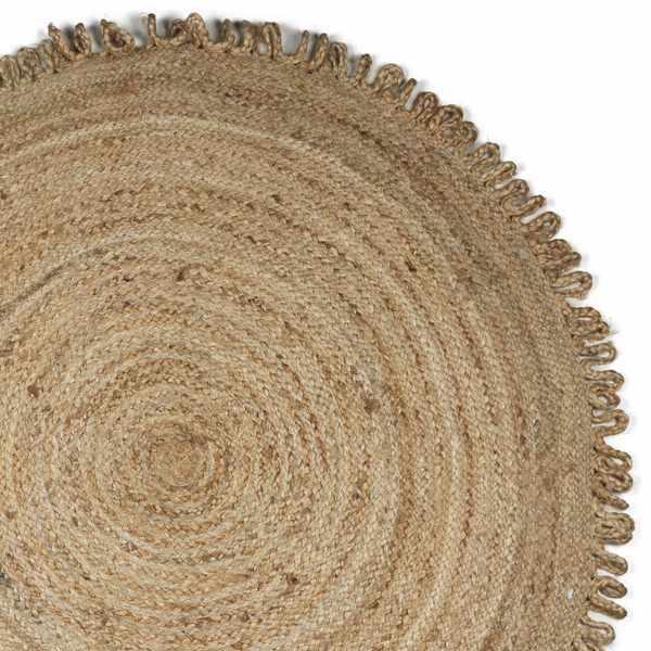 Vloerkleed Jute Lussen naturel rond 120x120cm details