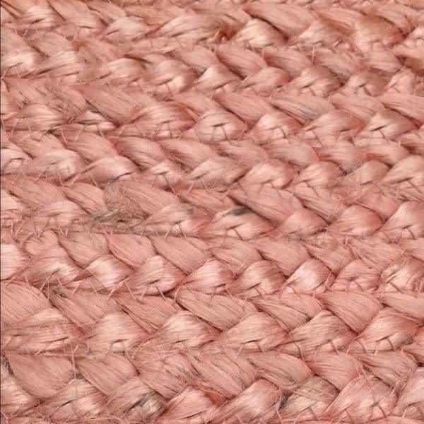 Vloerkleed Jute peach-roze 120x120cm structuur