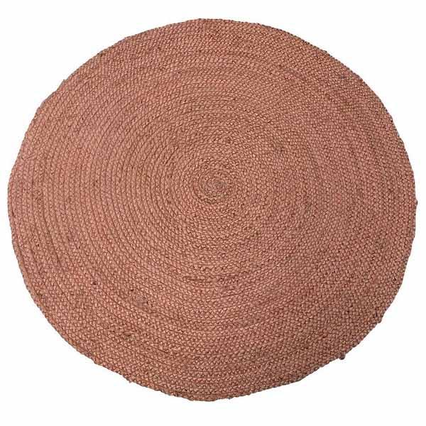 Vloerkleed Jute peach-roze 120x120cm