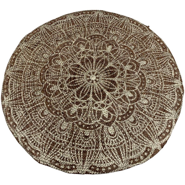 Vloerkleed Oosters Bohemian Jute goud rond 120x120cm