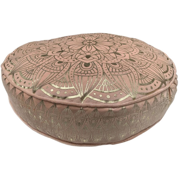 Vloerkussen Fluweel Lotus pastelroze rond 70x70x12cm