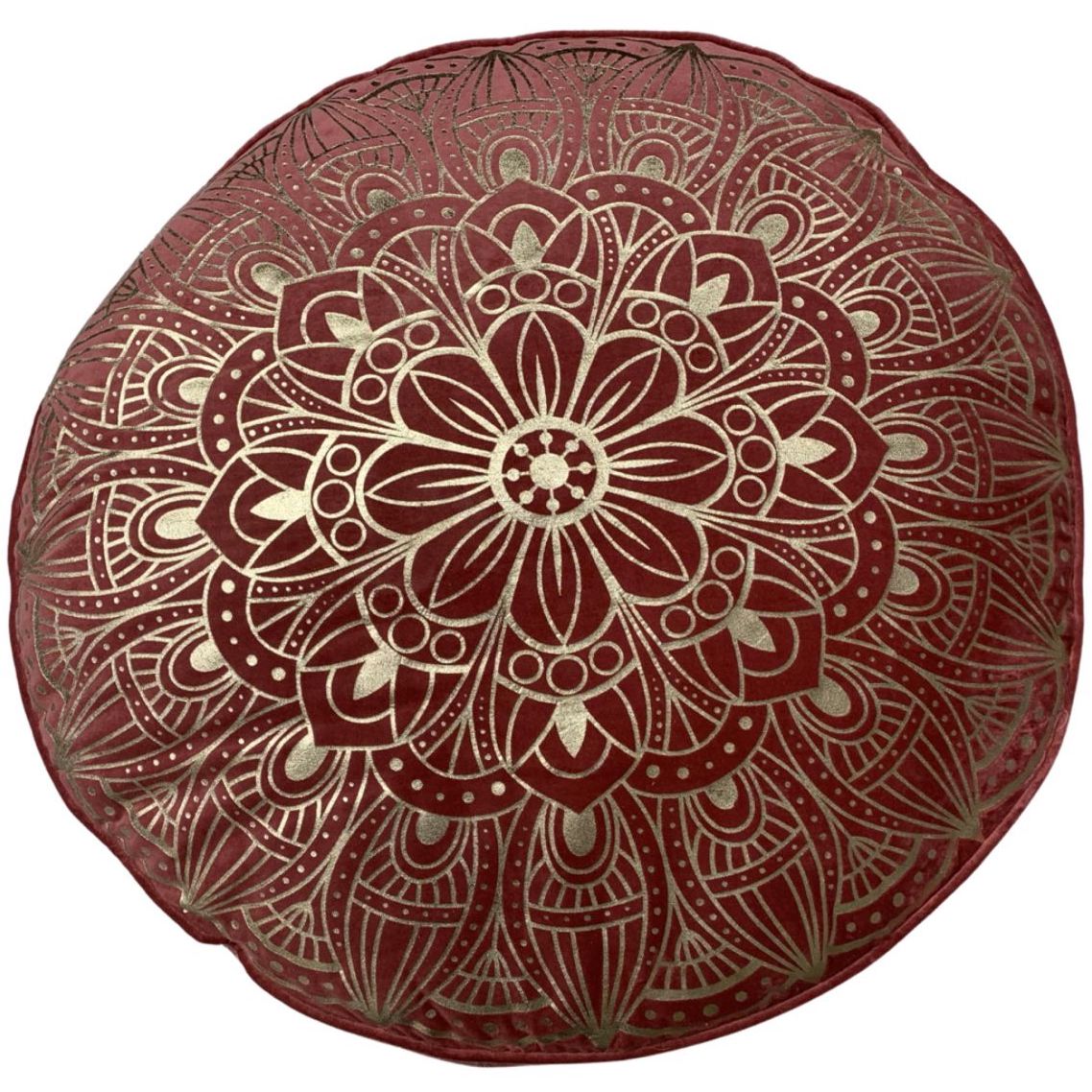 Vloerkussen Fluweel marsala goud rond 70x70x12cm