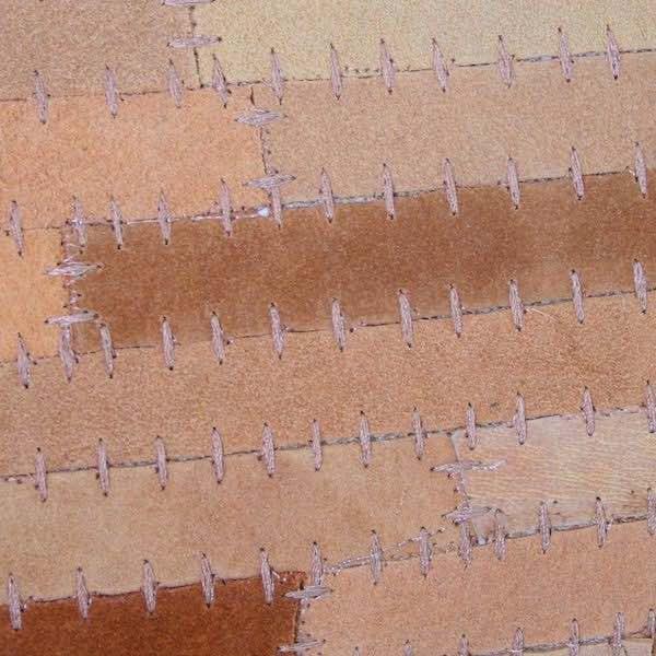 Zitkussen Suede-Leer bruin 60x45x12cm gesticktgestickt